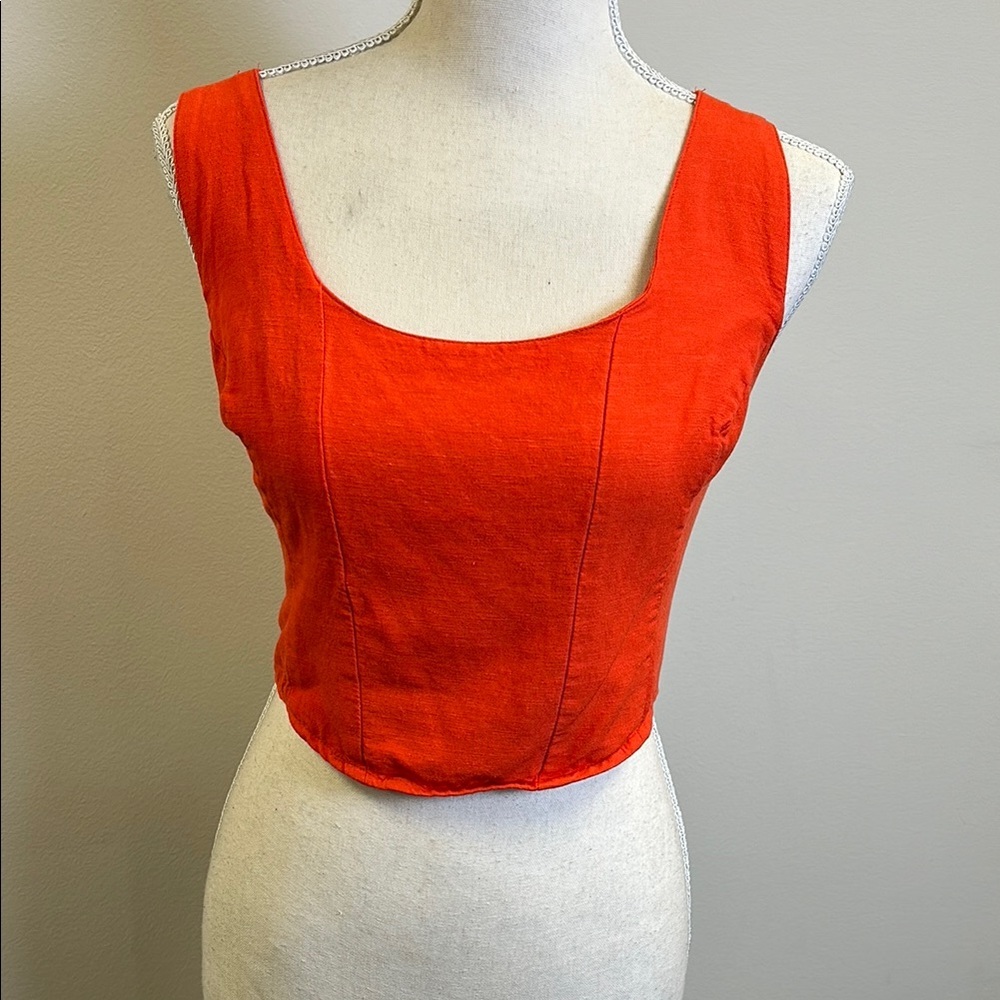Midnight Sky Women’s XL Orange Crop Tank Top